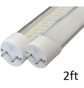 Two Watt-a-Light T8 LED tube light ends with 2 pins on each.  9 Watt 24 volt DC 2 foot T8 LED Tube 