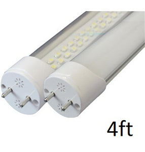 18 watt 12 volt Watt-a-Light T8 LED tube light ends with clear tube small LEDs revealed. Size indicates 4 feet.